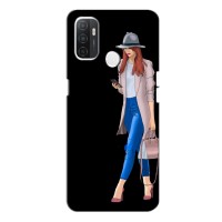 Чехол с картинкой Модные Девчонки Oppo A53 (Девушка со смартфоном)