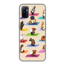 Чехол с Прикольным принтом на Oppo A53 (Ёга свинок)