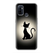 Чехол с принтом для Oppo A53 (AlphaPrint) Модные коты – Силуэт котика