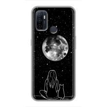 Чехол с рисунком кот на Oppo A53 – Девушка с котом