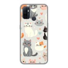 Чехол с рисунком кот на Oppo A53 – Коллаж котов