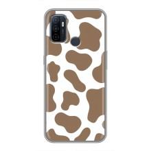 Чохол з принтом корови на OPPO A53 – Коричневий принт