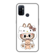 Чехол с принтом Лабубу для Oppo A53 – Белый Лабубу