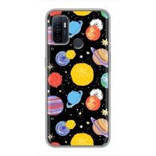 Космические Чехлы для Оппо А53 (VPrint) (Рисованные планеты)