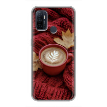 Чехол с уникальным дизайном «Осень с кофе» для Oppo A53 – Кофе на пледе