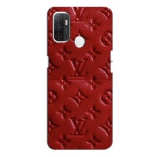 Текстурный Чехол Louis Vuitton для Оппо А53 (Красный ЛВ)