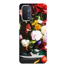 Брендновые Чехлы для Oppo a54 (5G) - (PREMIUMPrint) (Nike цветы)