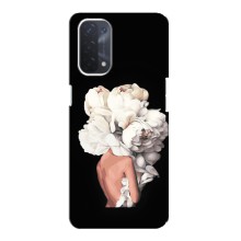 Чехлы (ART) Цветы на Oppo a54 (5G) (VPrint) (Белые цветы)