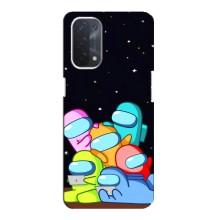 Чехол Амонг Ас для Oppo a54 (5G) (AlphaPrint) (Скины в космосе)