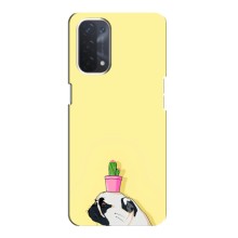 Бампер для Oppo a54 (5G) з картинкою "Песики" (Кактус на голові)