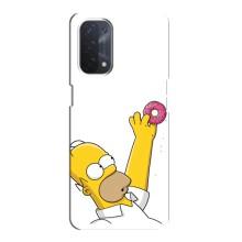 Чехол с Симпсонами для Oppo a54 (5G) (VPrint) (Гомер с пончиком)