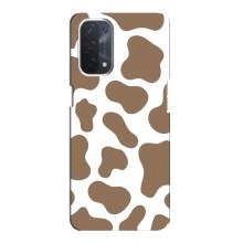 Чохол з принтом корови на OPPO а54 (5G) – Коричневий принт