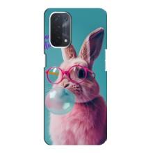 Чохол з принтом стильні тварини для OPPO а54 (5G) – Кролик в окулярах