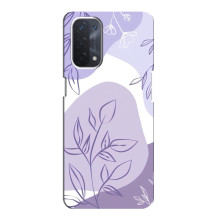 Силконовий чохол з принтом в квітах на Oppo a54 (5G) (Фіолетовий дизайн)