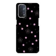Чохол з розовим принтом для Oppo a54 (5G) – Рожеві квіти на чорному