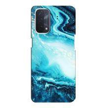 Мраморный чехол на Oppo a54 (5G) (VPrint) (Голубой мрамор)