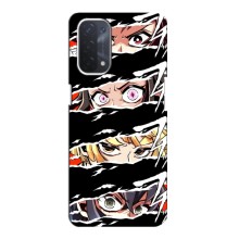 Силіконові чохлі з очіма Anime для Оппо А54 (5G) (Очі на чорному)