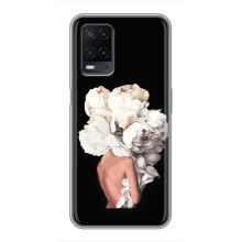 Чехлы (ART) Цветы на OPPO A54 (VPrint) (Белые цветы)