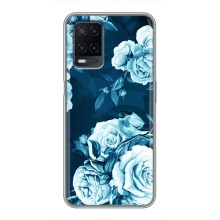 Чехлы (ART) Цветы на OPPO A54 (VPrint) (Голубые Бутоны)