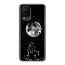 Чехол с рисунком кот на OPPO A54 – Девушка с котом