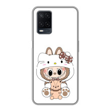 Чехол с принтом Лабубу для OPPO A54 – Белый Лабубу