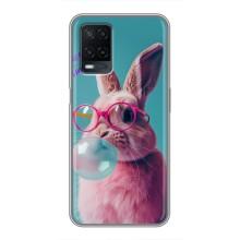 Чохол з принтом стильні тварини для OPPO A54 (Кролик в окулярах)