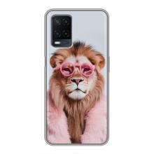 Чохол з принтом стильні тварини для OPPO A54 (Лев в окулярах)