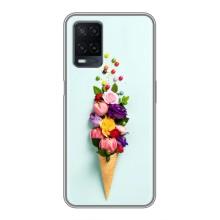 Чехлы с тематикой "ЦВЕТЫ" на OPPO A54 (Цветок-мороженное)