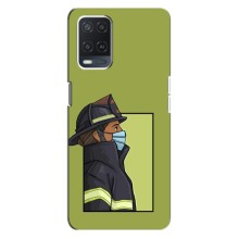 Силиконовый бампер (Работники) на OPPO A54 – Пожарник