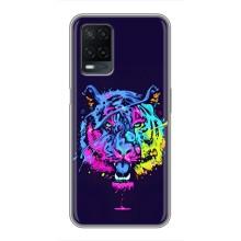 Силиконовый бампер с картинкой животных для OPPO A54 (Тигр-Арт)