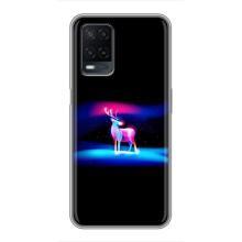 Силиконовый бампер с картинкой животных для OPPO A54 (Яркий олень)