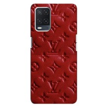 Текстурный Чехол Louis Vuitton для Оппо А54 (Красный ЛВ)