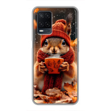 Печатный чехол «Зверята с кофе» для OPPO A54 – Белка с кофе