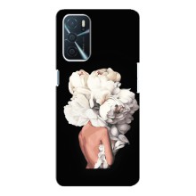 Чехлы (ART) Цветы на Oppo a54s (VPrint) (Белые цветы)