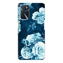 Чехлы (ART) Цветы на Oppo a54s (VPrint) (Голубые Бутоны)