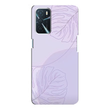 Чохол квітковий дизайн для Oppo a54s – Монстера фіолетова