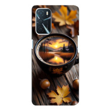 Чохол з унікальним дизайном 'Осінь з кавою' для Oppo a54s – Темна кава