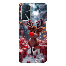 Яркий чехол для Oppo a54s с Зимними Оленятами – Олень среди подарков