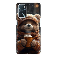 Печатный чехол «Зверята с кофе» для Oppo a54s – Мишка с кофе