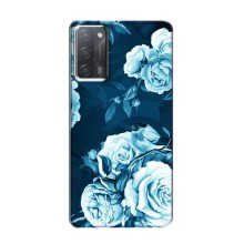 Чехлы (ART) Цветы на OPPO A55 (VPrint) (Голубые Бутоны)