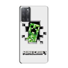 Чехол Майнкрафт на OPPO A55 (AlphaPrint) Minecraft – крипер Майнкрафт