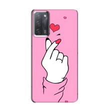 Чехол с принтом для OPPO A55 (AlphaPrint - Знак сердечка) – Знак Love