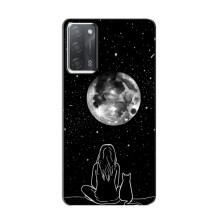 Чехол с рисунком кот на OPPO A55 – Девушка с котом