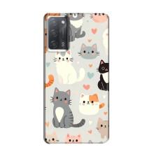 Чехол с рисунком кот на OPPO A55 – Коллаж котов