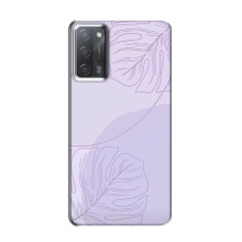 Чехол цветочный дизайн для OPPO A55 – Монстера фиолетовая