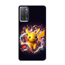 Чехол с Пикачу на OPPO A55 – Пикачу с мячом