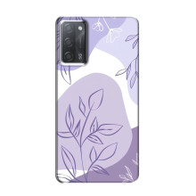 Силиконовый чехол с принтом в цветах на OPPO A55 – Фиолетовый дизайн