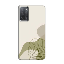 Силиконовый чехол с принтом в цветах на OPPO A55 – Монстера зелёная