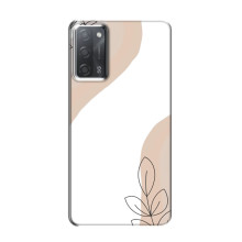 Силиконовый чехол с принтом в цветах на OPPO A55 – Нюдовый дизайн