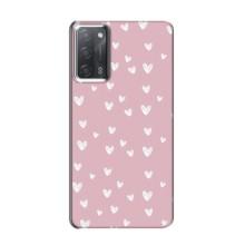 Чехол с розовым рисунком для OPPO A55 – Сердечки на розовом